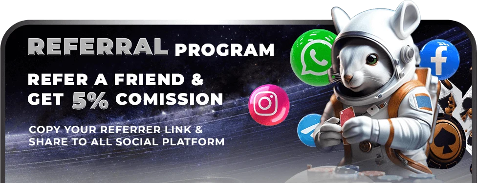 CYL88 referral program — refer a friend and earn 5% commission; copy your link and share on social